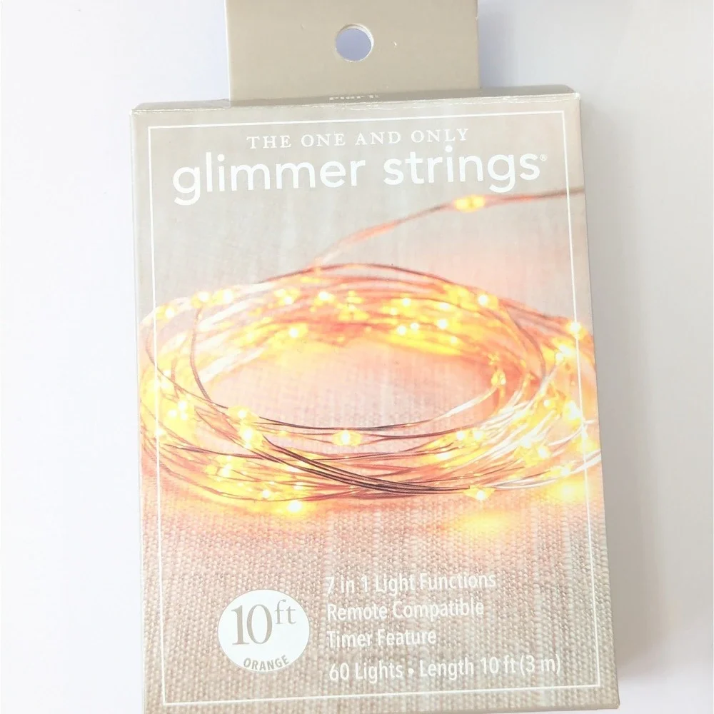 Pier 1 Imports Glimmer Strings Flexible LED Lights ORANGE 10ft Battery - 4 Boxes